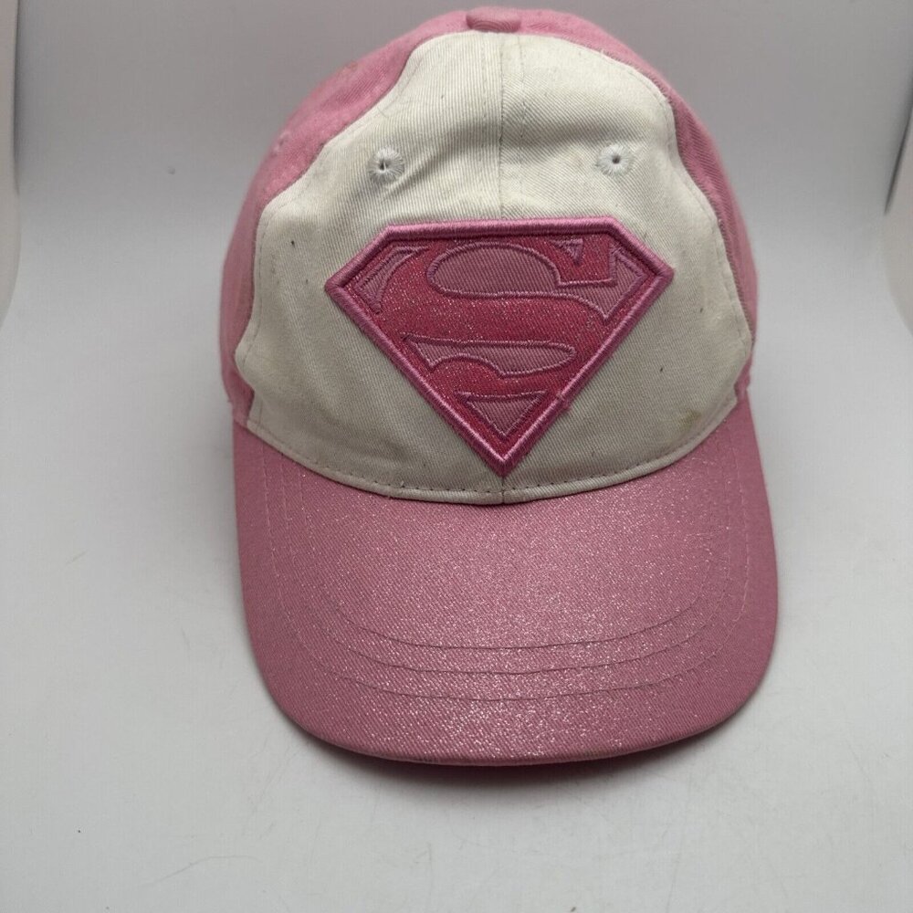 Pink Supergirl Hat 100% Cotton Used Adjustable Hat Cap GR47